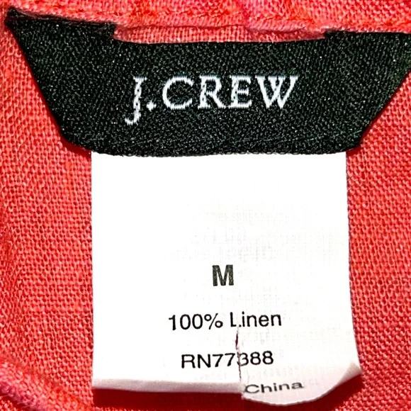 J Crew Linen Spaghetti Strap Casual Dress M Coral Ruffle Summer Casual Feminine - Picture 4 of 10